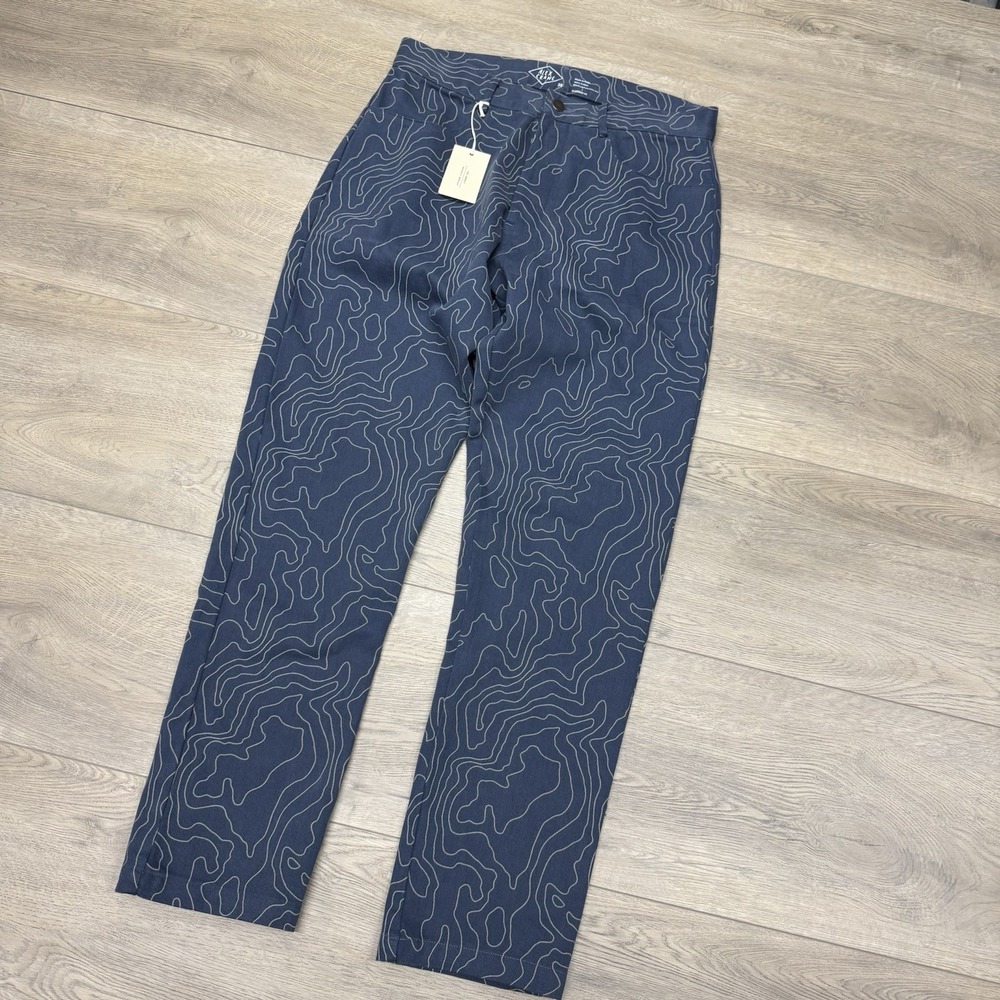 Alex Crane Canvas Cham Pant River Maps Topography Men Sz 30 NWT